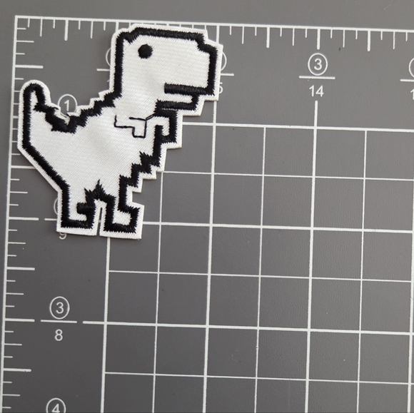 Google No Internet Dinosaur Trex Website Embroidered Iron on Patch - Picture 2 of 2